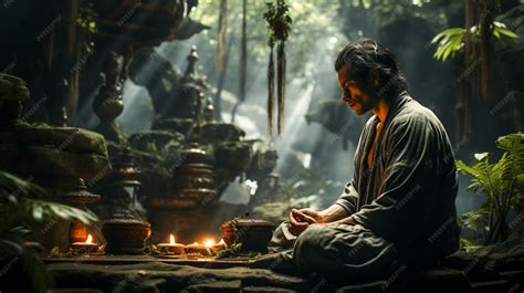 Persona anciana meditando y orando