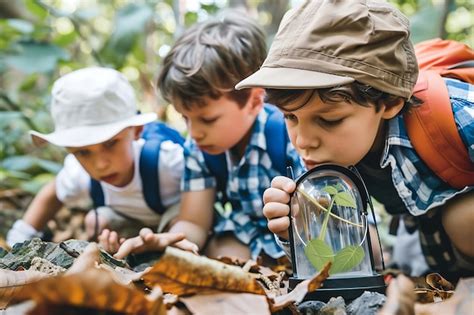 Niños y niñas explorando y tocando elementos naturales durante una sesión de Baños de Naturaleza en el Parque Nacional Nonguén