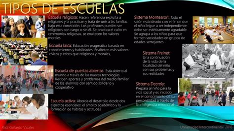 Esquema o infografía sobre los diferentes tipos de escuelas de educación especial y sus enfoques principales.