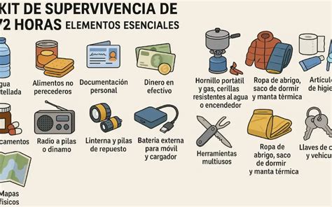 Infografía: elementos esenciales para un kit de emergencia para personas mayores