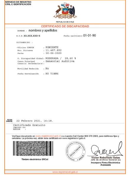 Esquema visual del flujo de proceso de certificación de discapacidad: solicitud, evaluación COMPIN, inscripción RND, emisión credencial