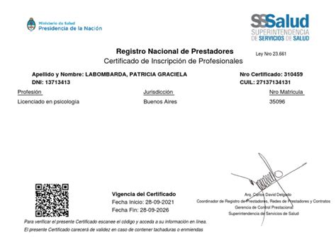 Esquema conceptual que diferencia el Registro Nacional de Prestadores de Salud de la Credencial de Persona Cuidadora.