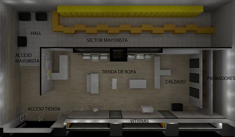 Plano esquemático de un probador accesible con dimensiones mínimas y elementos interiores.