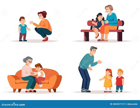 Ilustración: Familia interactuando y apoyando a un niño en su aprendizaje