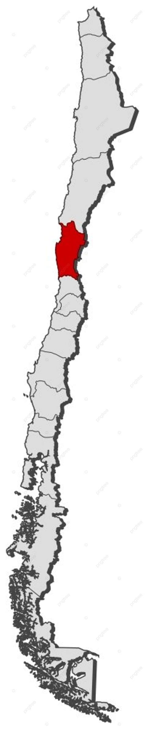 Mapa de la Región de Coquimbo destacando La Serena