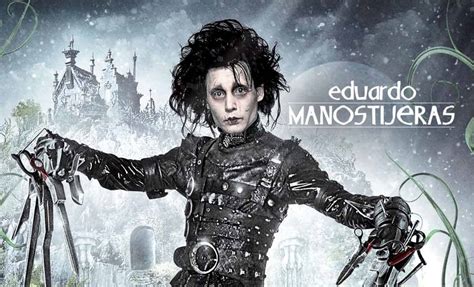 Johnny Depp como Eduardo Manostijeras, una de sus primeras colaboraciones con Tim Burton