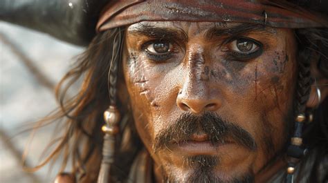 Johnny Depp como el Capitán Jack Sparrow, su personaje más icónico