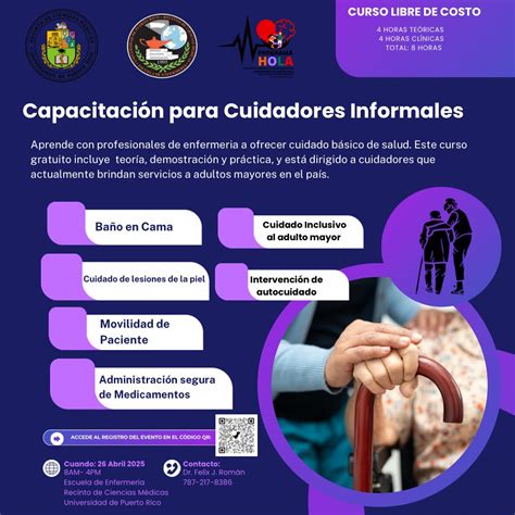 Infografía: servicios de apoyo disponibles para cuidadores informales