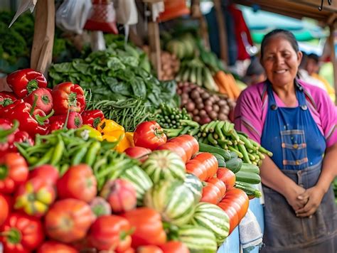 Mujer mayor vendiendo verduras en un mercado rural de Rusia