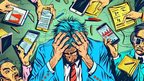 Ilustración que representa a una persona cuidadora agotada, rodeada de tareas y responsabilidades.