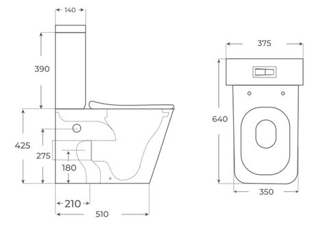 Diseño de inodoro y cisterna accesibles con dimensiones