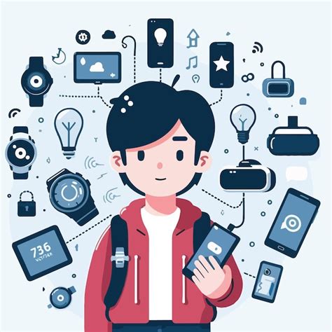 Foto de una persona usando tecnología de asistencia, con iconos de diversas discapacidades