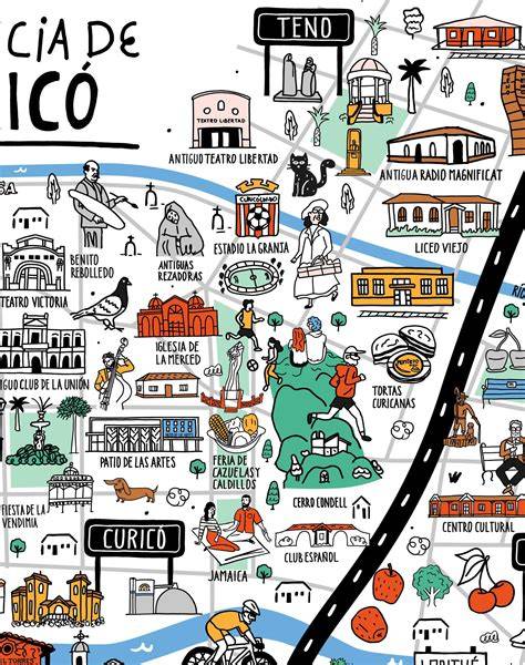 Mapa de la región de Curicó Norte con presencia de servicios sociales