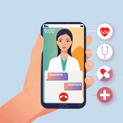Ilustración de servicios de telemedicina y asistencia médica