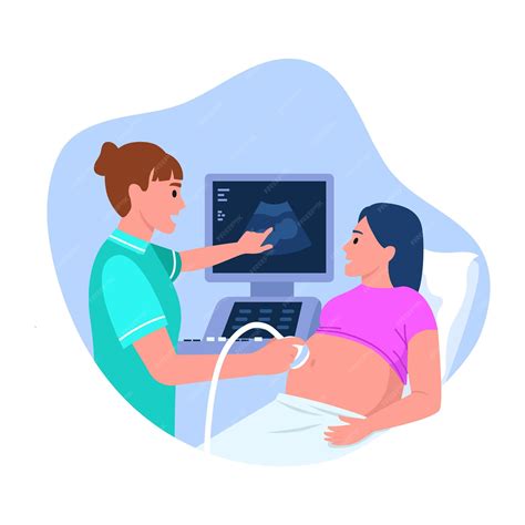 Ilustración de una mujer embarazada utilizando una videollamada para conectarse con familiares o profesionales de la salud.