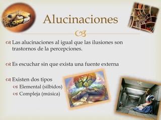 Esquema de las diferencias entre alucinaciones e ilusiones