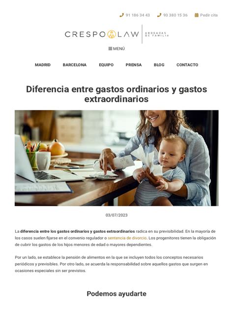 Infografía: Diferencia entre gastos ordinarios y extraordinarios.