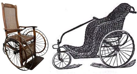 Ilustración histórica de una silla de ruedas antigua