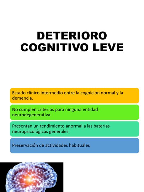 Tabla comparativa de síntomas de deterioro cognitivo leve y demencia