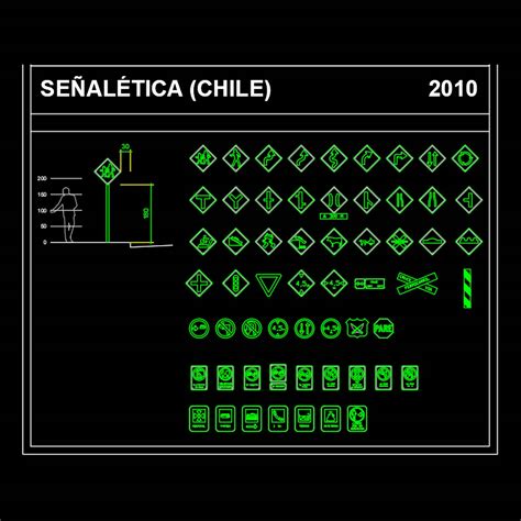 Ejemplo de bloques CAD de señalética para accesibilidad