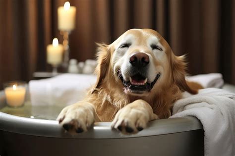 perro anciano recibiendo masajes calmantes