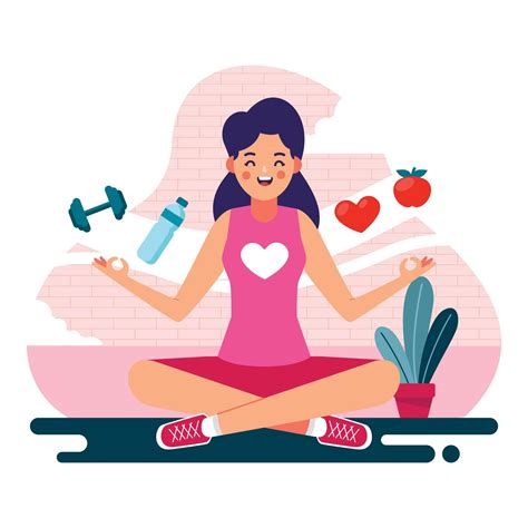 Ilustración: Cuidador realizando actividades de autocuidado (ejercicio, meditación, socialización, descanso)