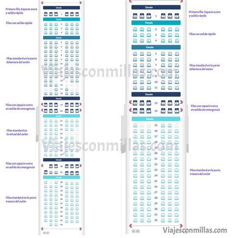 Esquema de un avión con asientos accesibles y facilidades para PMR