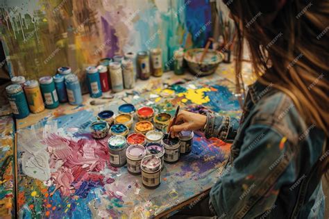 Foto de una persona mayor pintando con colores vivos