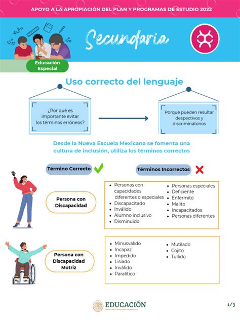 infografía sobre el uso correcto del lenguaje en discapacidad