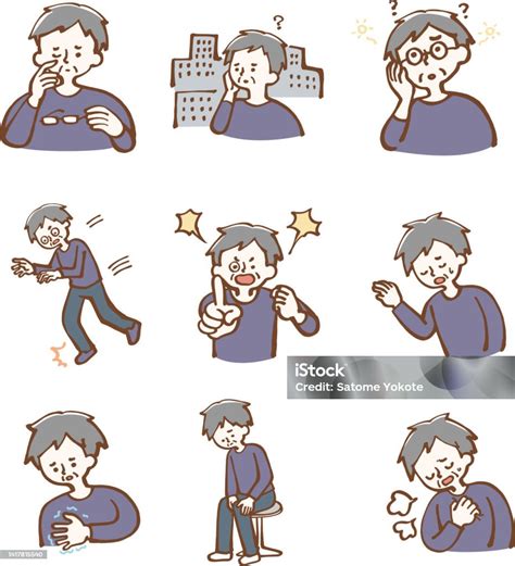 Ilustración de un adulto mayor sintiéndose abrumado por diversas preocupaciones (salud, finanzas, soledad).