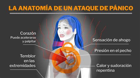 Esquema de los síntomas de una crisis de angustia o ataque de pánico