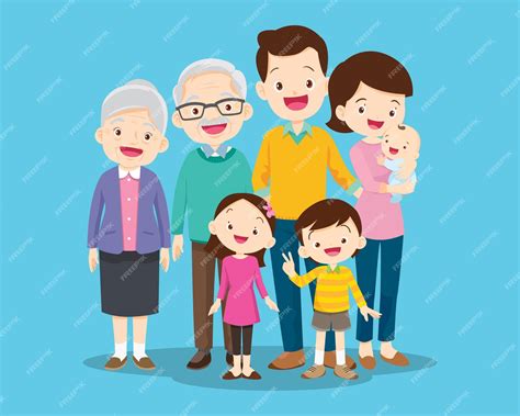 Ilustración de una familia multigeneracional compartiendo recuerdos y risas.