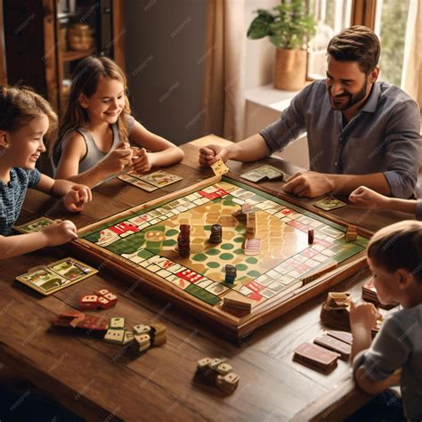 Familia jugando a un juego de mesa adaptado