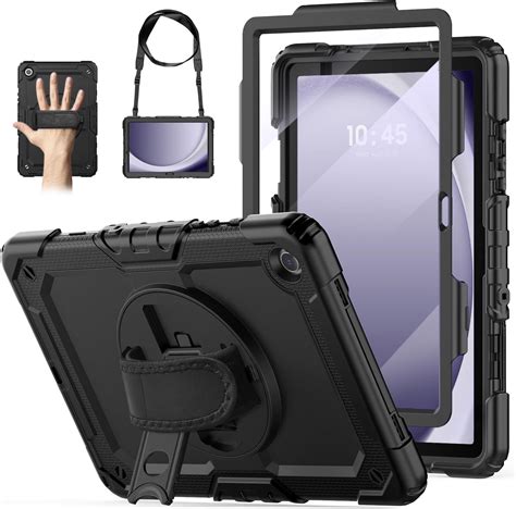Tablet con funda protectora y símbolo de batería de larga duración.