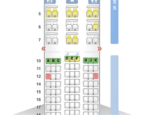 Esquema de un asiento de avión de doble altura