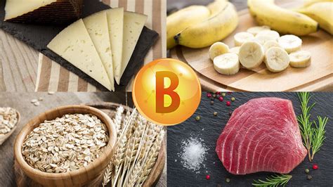 Alimentos ricos en vitaminas B o pastillas de complejo B.