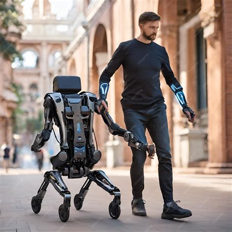 Foto de una persona utilizando un exoesqueleto robótico para caminar