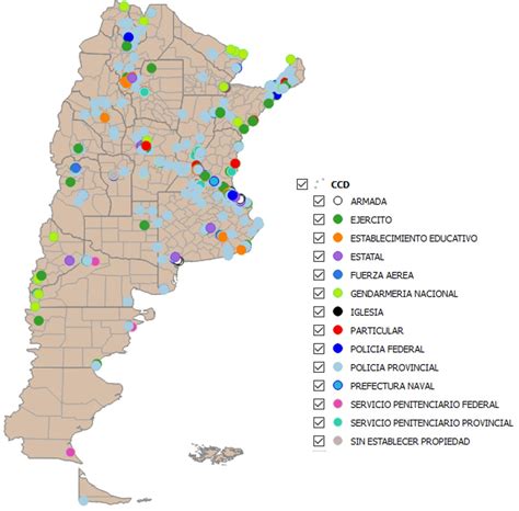 Mapa de distribución de centros y cohortes en Argentina