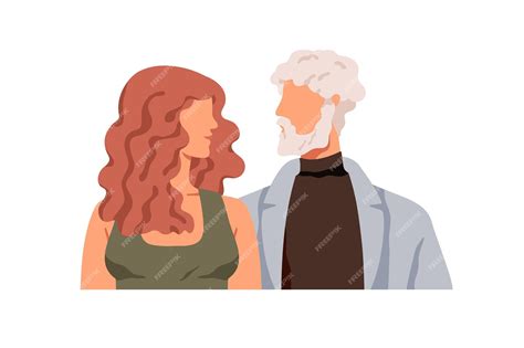 Pareja de hombre mayor y mujer joven conversando en un entorno urbano