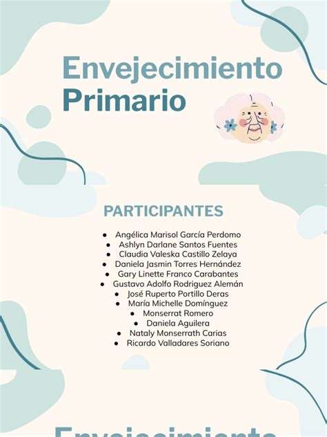 Tabla de comparación entre envejecimiento primario y secundario