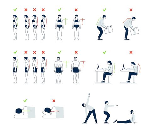 Infografía mostrando la postura correcta al sentarse en un Fitball