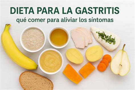 Ilustración de alimentos recomendados y a evitar en una dieta para gastritis