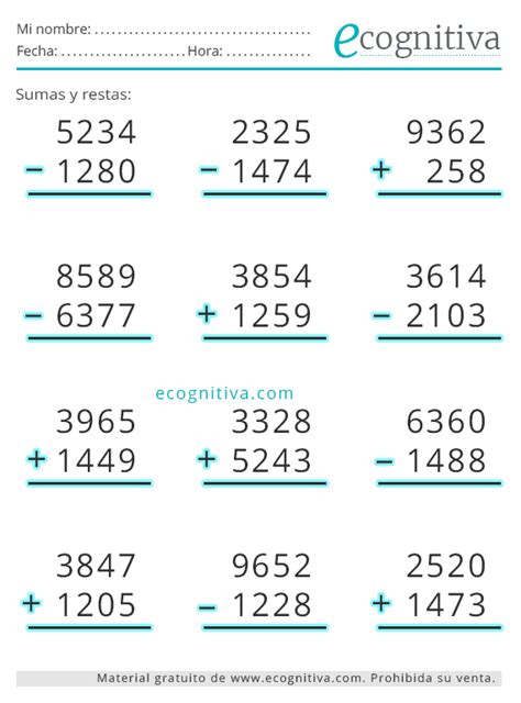 Ejemplo de una pirámide numérica y ejercicios de sumas y restas para adultos mayores.