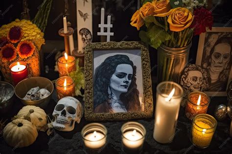 Mesa con fotos de seres queridos y un diario abierto