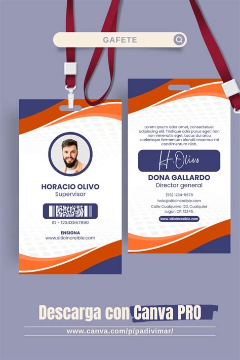 Diseño de credenciales para personal y eventos
