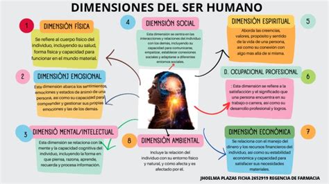 Infografía sobre las dimensiones del ser humano: física, psicológica, relacional y espiritual