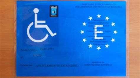 Ejemplo de Tarjeta Europea de Estacionamiento para personas con movilidad reducida