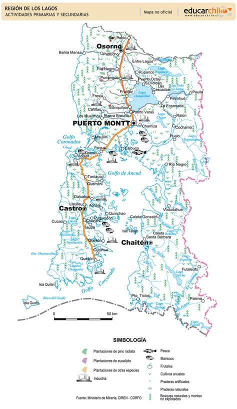 Mapa de la Décima Región y localización de Fresia