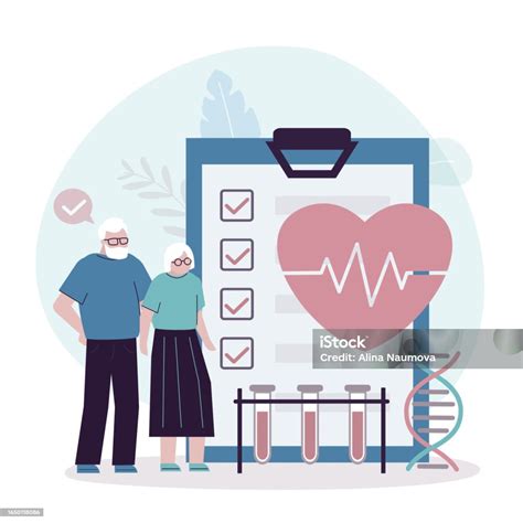Ilustración: chequeo médico preventivo en adultos mayores