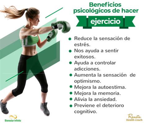 Infografía sobre los beneficios físicos y psicológicos del ejercicio